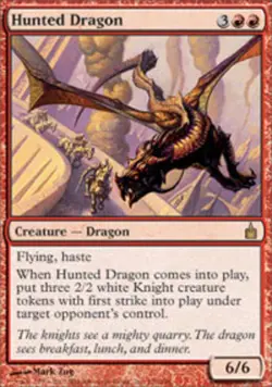 4x MTG Hunted Dragon, Light Play, English Ravnica: City of Guilds - Image 1