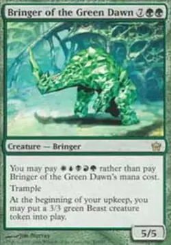4x MTG Bringer of the Green Dawn, Light Play, English Fifth Dawn - Image 1