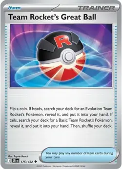 2x Team Rocket's Great Ball (#175/182) - Reverse SV - Destined Rivals LP Pokemon - Image 1