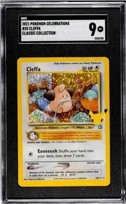 2021 Pokemon Celebrations Classic Collection Cleffa #20/111 Holo SGC 9 - Image 1