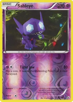 Lightly Played Sableye - 61/113 - Uncommon - Reverse Holo Pokemon Legendary Trea - Image 1