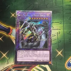 Yugioh Dark Magician the Dragon Knight RA03-EN268 Platinum Secret Rare 1st Ed NM - Image 1