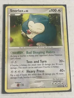 Pokemon TCG Snorlax 81/111 DPP Rising Rivals Regular Common Card - Image 1