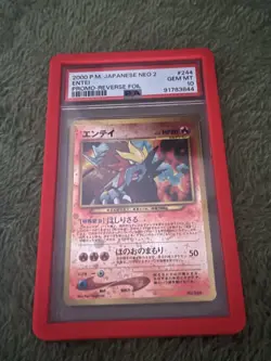 Pokemon Entei Card No.244 Neo File 2 Promo Reverse Holo Japanese PSA 10 - Image 1