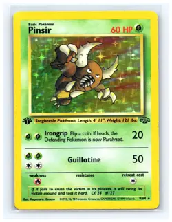 🔥 Pinsir Jungle 1st Edition Stamp Holo Foil Pokemon 1999 Vintage Card # 9/64 - Image 1
