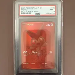 PSA 9 POKEMON RED VICTINI English White Flare Card #172/086 Mint Condition - Image 1