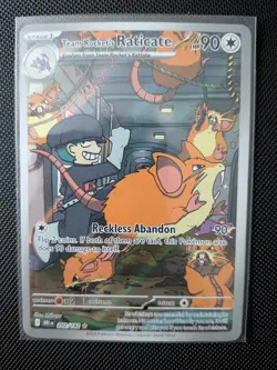 Pokemon TCG Team Rockets Raticate Card 202/182 Destined Rivals Illustration Rare - Image 1
