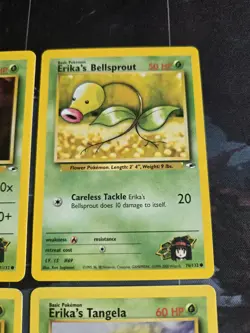 Erika's Gym Heroes 4 Card Lot Bellsprout, Exeggcute, Tangela Pokemon - Image 2