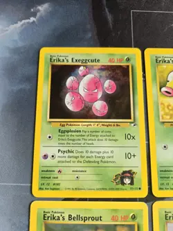 Erika's Gym Heroes 4 Card Lot Bellsprout, Exeggcute, Tangela Pokemon - Image 3