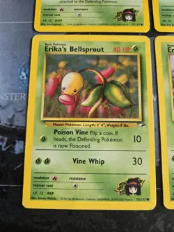 Erika's Gym Heroes 4 Card Lot Bellsprout, Exeggcute, Tangela Pokemon - Image 5