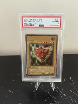2002 YU-GI-OH! TCG McDonald’s MP1-001 MILLENNIUM SHIELD Trading Card PSA 8 NM-MT - Image 1