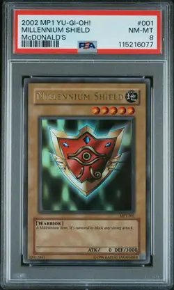 2002 YU-GI-OH! TCG McDonald’s MP1-001 MILLENNIUM SHIELD Trading Card PSA 8 NM-MT - Image 3