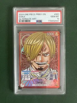 One Piece TCG Card The Best PRB01 Sanji Leader Alternate Alt Art Graded PSA 10 - Image 1