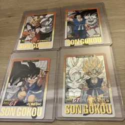 Dragon Ball Z GT Goku Carddass Card Part 28 Set Lot Vintage 1996 #87 #91 #92 #93 - Image 1