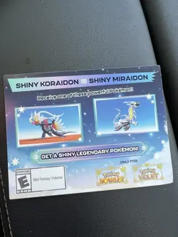 Pokemon - Scarlet & Violet Shiny Koraidon / Miraidon GameStop Promo Card, Unused - Image 1