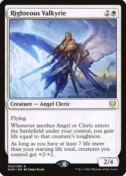 Righteous Valkyrie - Foil Promo Kaldheim LP MTG - Image 1