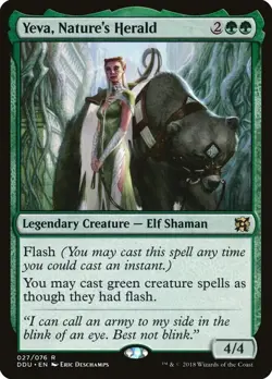 Yeva, Nature's Herald NM Duel Decks: Elves vs. Inventors Regular MTG Green Rare - Image 1