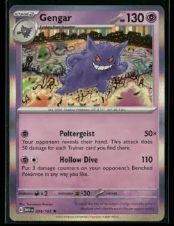 Pokemon SV: Scarlet & Violet 151 #094/165 Gengar Holo Rare, Near Mint or Better - Image 1