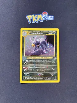 Pokemon TCG Houndoom Neo Discovery 4/75 Swirl Holo Rare MP. - Image 1