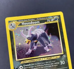Pokemon TCG Houndoom Neo Discovery 4/75 Swirl Holo Rare MP. - Image 2