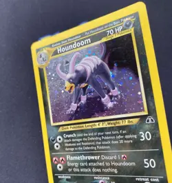 Pokemon TCG Houndoom Neo Discovery 4/75 Swirl Holo Rare MP. - Image 3