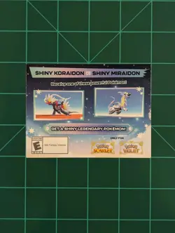 Pokemon Scarlet And Violet Serial Codes Shiny Koraidon or Miraidon UNSCRATCHED! - Image 1