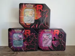 EMPTY Pokemon - Team Rocket Destined Rivals Tin Set (3) Persian Nidoking Mewtwo - Image 1