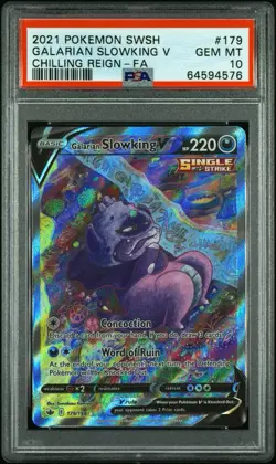 PSA 10 Galarian Slowking V 179/198 Alternate Art Pokemon Chilling Reign English - Image 1