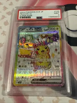 2024 POKEMON JPN SV8-SUPER ELECTRIC BREAKER SUPER RARE #122 PIKACHU EX PSA 9 - Image 1