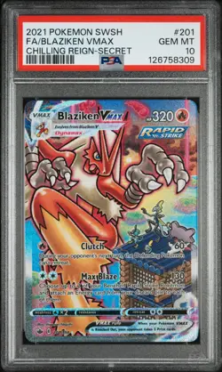 Pokemon TCG Chilling Reign Blaziken VMAX 201 PSA 10 - Image 1