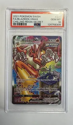 Pokemon TCG Chilling Reign Blaziken VMAX 201 PSA 10 - Image 2