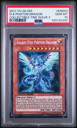 2011 YU-GI-OH! COLLECTIBLE TINS WAVE 2 #EN003 GALAXY-EYES PHOTON DRAGON PSA 10 - Image 1