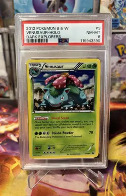 PSA 8 Venusaur Holo 3/108 Black & White 2012 Dark Explorers Rare Pokemon Card - Image 1
