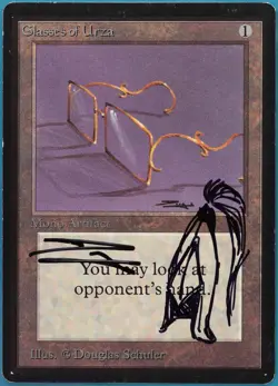 Glasses of Urza Beta NM ARTIST ALTERED SIGNED MTG CARD (ID# 414922) ABUGames - Image 1