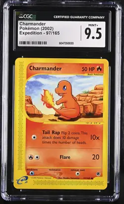 CGC 9.5 MINT+ Charmander 2002 Expedition 97/165 Pokemon Card - Image 1