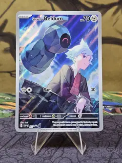 Pokemon TCG Steven's Beldum SVP207 Scarlet & Violet Promo Card Full Art - Image 1