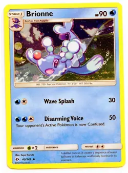 Pokemon Card Brionne 40/149 Cosmos Holo Promo Sun and Moon - Image 1