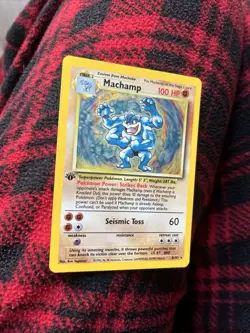 1st Edition Machamp 8/102 Base Set Holo Rare Vintage 1999 Pokemon Card - Image 1
