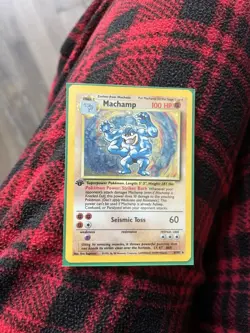 1st Edition Machamp 8/102 Base Set Holo Rare Vintage 1999 Pokemon Card - Image 3