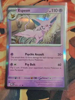 Espeon #033/131 SV: Prismatic Evolutions Holo Rare Pokemon Card NM - Image 1