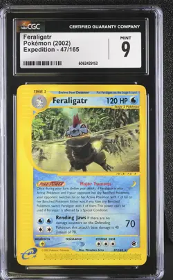 CGC 9 MINT Feraligatr 2002 Expedition 47/165 Pokemon Card - Image 1