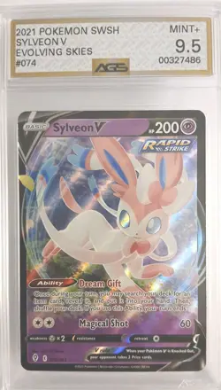 Pokemon Evolving Skies Rapid Strike Ultra Rare Holo Card Sylveon v 074/203 - Image 1