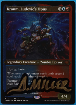 Kraum Ludevic's Opus (ETCHED) FOIL Commander Legends NM SIGNED (505094) ABUGames - Image 1