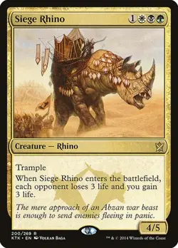 Siege Rhino - Foil Khans of Tarkir MP MTG - Image 1