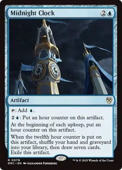 MIDNIGHT CLOCK mtg NM-M Commander Aetherdrift 1 Rare - Image 1