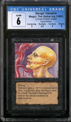 Magic MTG Beta Sengir Vampire CGC 6 MODERATELY PLAYED MP - Image 1