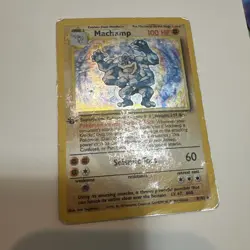 Pokemon TCG Machamp Base Set 8/102 Holo 1st Edition Unlimited Holo Rare Damaged - Image 2