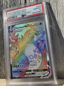 PSA 10 GEM MINT - Pokemon Charizard VMAX 074/073 Secret Rare 2020 Champions Path - Image 2