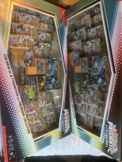 2x Pokemon TCG Prismatic Evolutions Lucario Ex & Tyranitar Ex Premium Collection - Image 1