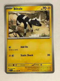 Pokemon TCG Miscut + Alignment Dot Error Surging Sparks Blitzle 062/191 NM - Image 1
